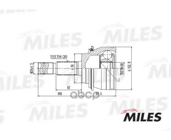 Купить ШРУС НАРУЖНЫЙ TOYOTA 4 RUNNER/LAND CRUISER 2.7/3.0 (GSP 859107) GA20449