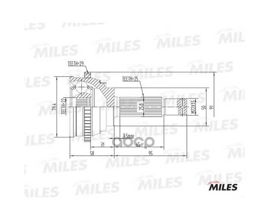 Купить ШРУС НАРУЖНЫЙ HYUNDAI ACCENT/ELANTRA 1.3-1.6 94-05 (С ABS) (GKN 303902) GA20161