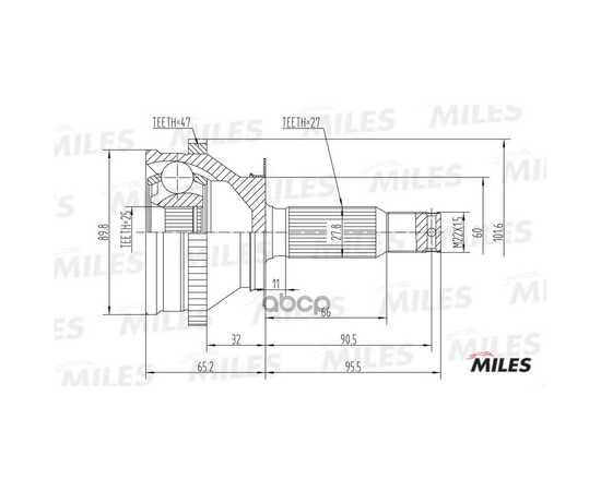 Купить ШРУС НАРУЖНЫЙ HYUNDAI TRAJET 99-01 (С ABS) (GKN 305463) GA20173