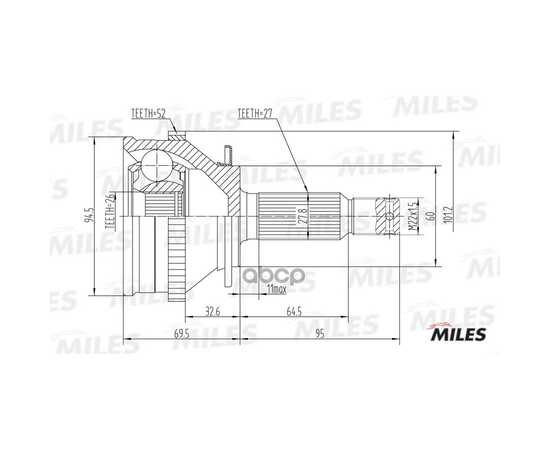 Купить ШРУС НАРУЖНЫЙ HYUNDAI SANTA FE 2.0-2.7 01-06 (С ABS) (SKF VKJA5745) GA20171