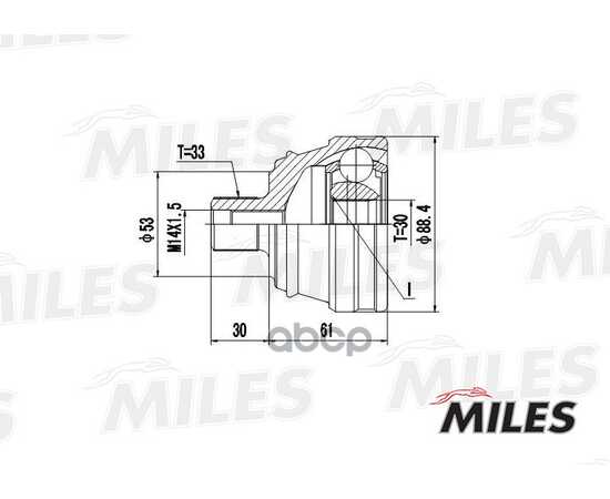 Купить ШРУС AUDI 80 1.6-2.0 86-96 (GKN 301951) GA20571