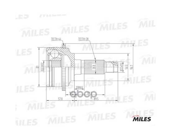 Купить ШРУС НАРУЖНЫЙ MAZDA 6 1.8-2.3 02- (С ABS) (GKN 304312) GA20223