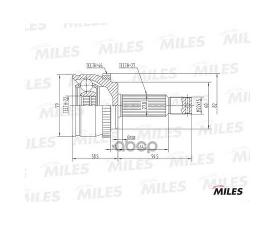 Купить ШРУС НАРУЖНЫЙ HYUNDAI I30/KIA CEED 1.4-1.6 06- (С ABS) (GKN 305003) GA20167