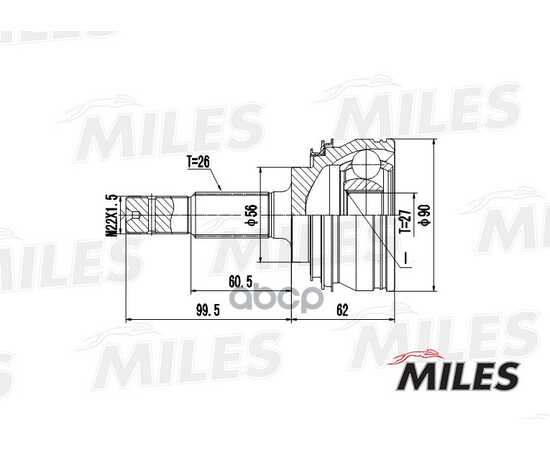 Купить ШРУС НАРУЖНЫЙ TOYOTA CELICA/CAMRY/PREVIA/LEXUS ES250 2.0-2.5 89-01 (GKN 302814) GA20472