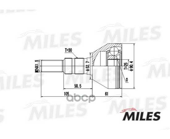 Купить ШРУС НАРУЖНЫЙ OPEL SIGNUM/VECTRA 1.6-2.2 02- (GKN 304380) GA20363