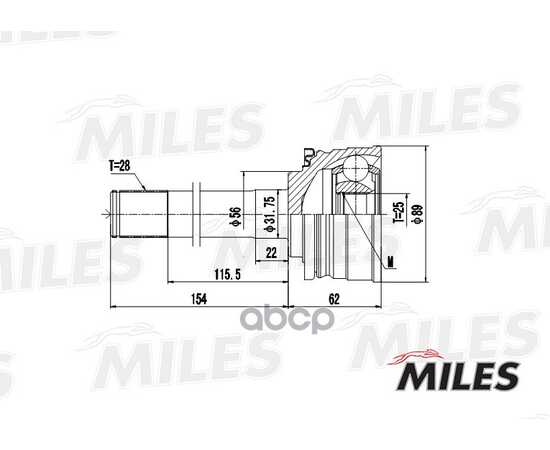 Купить ШРУС НАРУЖНЫЙ MITSUBISHI PAJERO/MONTERO 2.0-3.0 86-96 (GKN 302637) GA20277