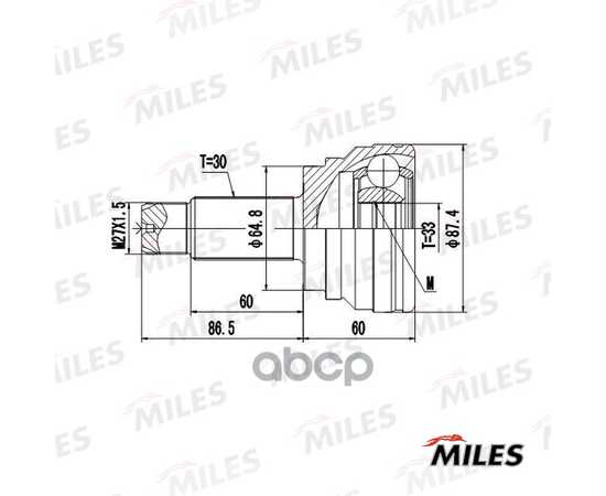 Купить ШРУС НАРУЖНЫЙ ПЕРЕДНИЙ BMW X5 E70 (2007)/ X6 E71 (2008) 33X65X30 (GSP 805006) GA20729