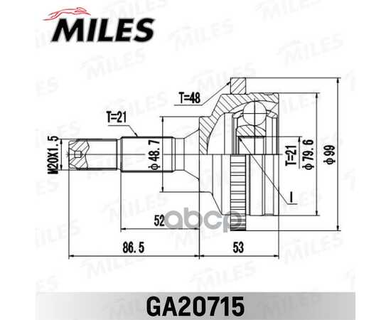 Купить ШРУС НАРУЖНЫЙ PEUGEOT 206 1.1-1.4 98- С ABS (GKN 304543) GA20715