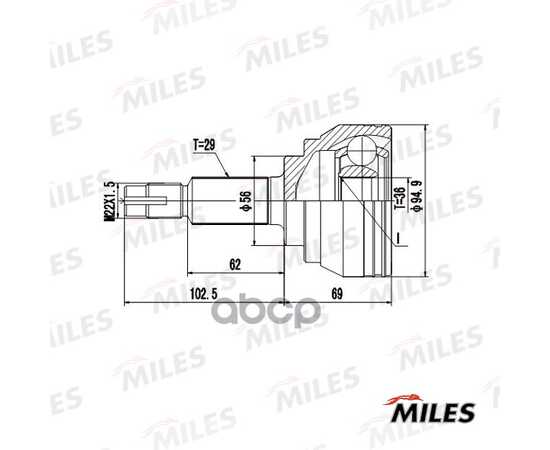 Купить ШРУС НАРУЖНЫЙ ПЕРЕДНИЙ NISSAN MURANO Z50/Z51 3.5 05- AWD (GSP 841232) GA20711