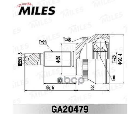 Купить ШРУС НАРУЖНЫЙ TOYOTA COROLLA 1.8-2.0D 02- (С ABS) (GKN 304823) GA20479