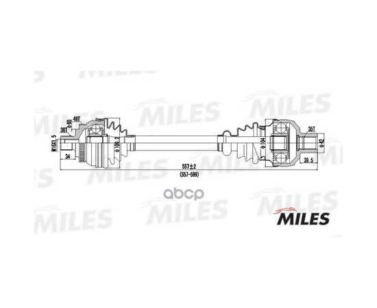 Купить ПРИВОД В СБОРЕ ПРАВЫЙ (ABS) VW SHARAN/FORD GALAXY/SEAT ALHAMBRA 1.9D 95-00 МКПП (GKN 302835) GC02136