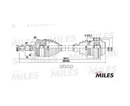 Купить ПРИВОД В СБОРЕ ЛЕВЫЙ/ПРАВЫЙ MERCEDES BENZ W638 2.0D/2.2D 99-03 (ABS) (GKN 303152) GC00076