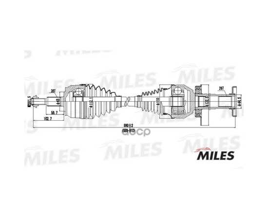 Купить ПРИВОД В СБОРЕ ПЕРЕДНИЙ ПРАВЫЙ VW T5 2.5TDI 03-09 (GKN 304502) GC02145