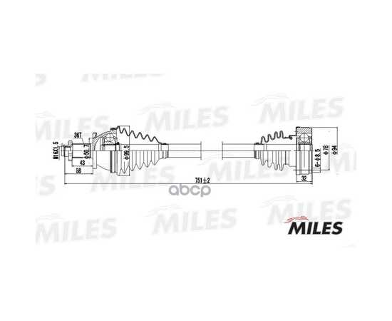 Купить ПРИВОД В СБОРЕ ПРАВЫЙ VW POLO/SKODA FABIA 1.2-1.9 99- (GKN 304444) GC02124