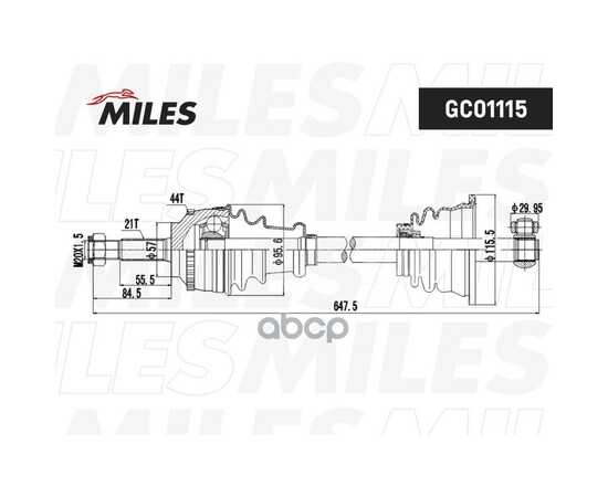 Купить ПРИВОД В СБОРЕ ЛЕВЫЙ (ABS) RENAULT MEGANE I 1.4-1.9D 96-00 (GKN 303064) GC01115