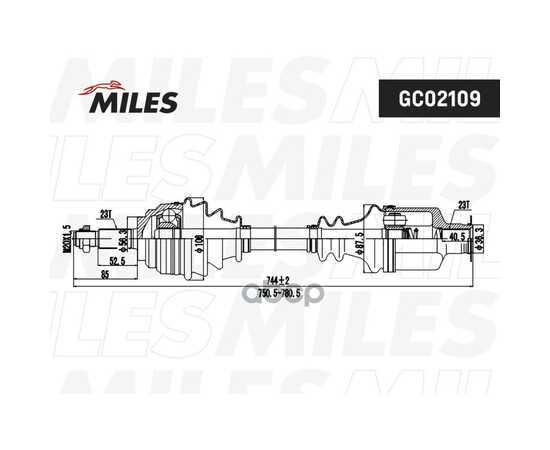 Купить ПРИВОД В СБОРЕ ПРАВЫЙ RENAULT LAGUNA I 1.6-2.0 97-01 (GKN 303624) GC02109