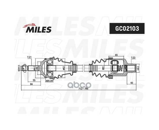 Купить ПРИВОД В СБОРЕ ПРАВЫЙ RENAULT CLIO/KANGOO 1.2-1.9TD 98- (ABS) (GKN 303234) GC02103