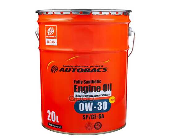 Купить МАСЛО МОТОРНОЕ AUTOBACS ENGINE OIL 0W-30 SP GF-6A 20Л A00032235