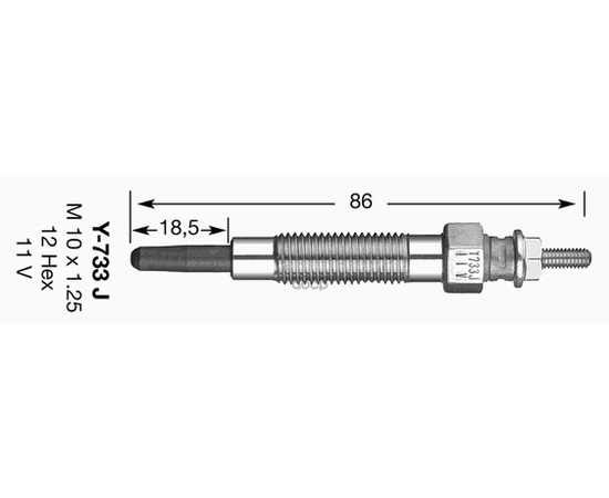 Купить СВЕЧА НАКАЛИВАНИЯ Y-733J DP13 6592