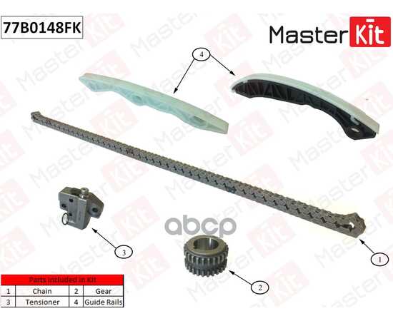 Купить КОМПЛЕКТ ЦЕПИ ГРМ MITSUBISHI  4B11,4B12,4A92 77B0148FK