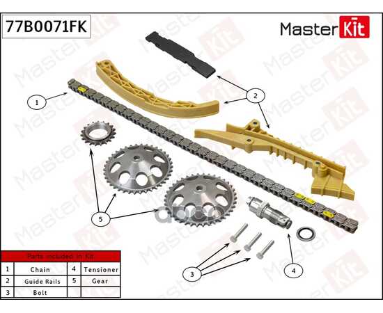 Купить КОМПЛЕКТ ЦЕПИ ГРМ SAAB 9-3/9-5 2.0-2.3 B203/B235 9 77B0071FK