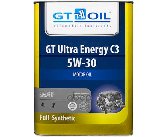 Купить МАСЛО МОТОРНОЕ GT OIL GT ULTRA ENERGY C3 5W-30 СИНТЕТИЧЕСКОЕ 4 Л 8809059407936