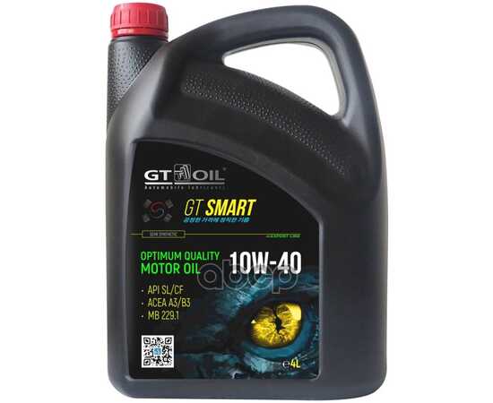 Купить МАСЛО МОТОРНОЕ GT OIL SMART 10W-40 ПОЛУСИНТЕТИЧЕСКОЕ 4 Л 8809059408872