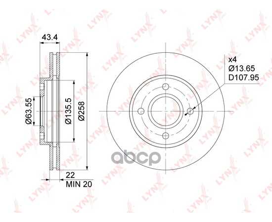 Купить ДИСК ТОРМОЗНОЙ ПЕРЕДНИЙ (258X22) ПОДХОДИТ ДЛЯ FORD FOCUS I 1.4-2.0 99-04 / FIESTA IV-V 1.0-1.6D 95-08 / FUSION 1.25-1.6D 02-12, MAZDA 2(DY) 1.2-1.6 03 BN-1026