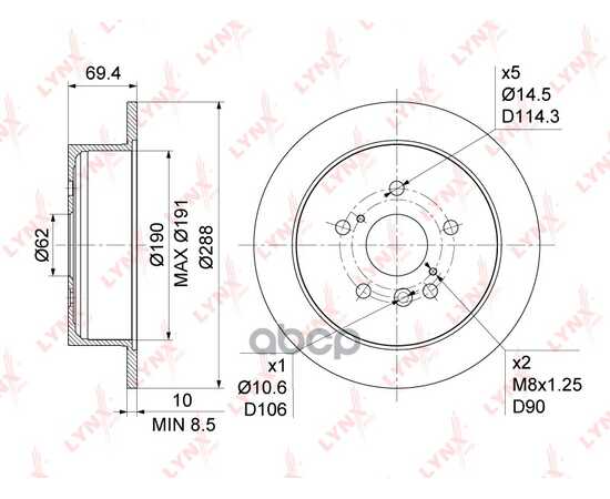 Купить ДИСК ТОРМОЗНОЙ ЗАДНИЙ (288X10) ПОДХОДИТ ДЛЯ LEXUS RX300-400H 03-08, TOYOTA HARRIER 2.4-3.5 03-08 / HIGHLANDER 3.3 03-07 BN-1143