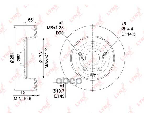 Купить ДИСК ТОРМОЗНОЙ ЗАДНИЙ TOYOTA RAV 4 III/IV / LEXUS HS LYNXAUTO BN-1137