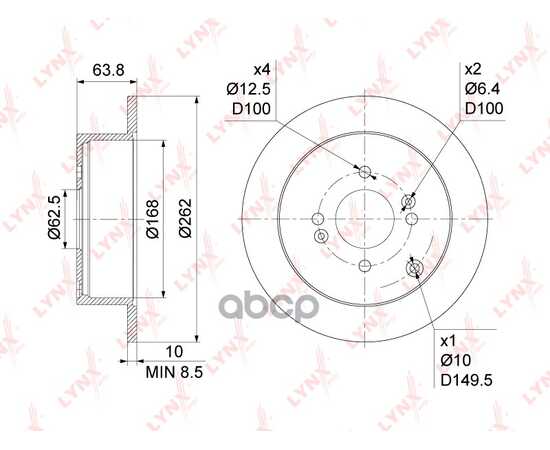 Купить ДИСК ТОРМОЗНОЙ HUYNDAI ACCENT(MC) 1.4-1.6 05-10 / GETZ 1.4-1.6 02 LYNXAUTO BN-1049