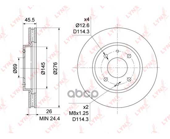 Купить ДИСК ТОРМОЗНОЙ ПЕРЕДНИЙ (276X26) ПОДХОДИТ ДЛЯ MITSUBISHI LANCER(CS) 1.3-2.0 03 / GALANT VI 2.0-2.5 96-04 BN-1092