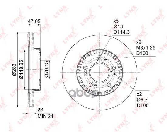 Купить ДИСК ТОРМОЗНОЙ ПЕРЕДНИЙ HONDA CR-V I/HR-V/ODUSSEY / ACURA LEGEND III LYNXAUTO BN-1037