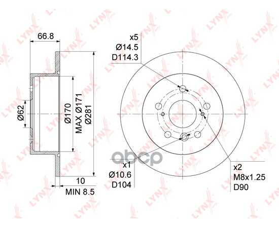 Купить ДИСК ТОРМОЗНОЙ ЗАДНИЙ (281X10) ПОДХОДИТ ДЛЯ TOYOTA CAMRY(V4/50) 2.4-3.5 06, LEXUS ES 3.5 06-12 BN-1136