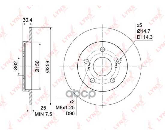 Купить ДИСК ТОРМОЗНОЙ ЗАДНИЙ (259X9) ПОДХОДИТ ДЛЯ TOYOTA AURIS(E15) 1.33-1.8 07 / COROLLA(E15/8) 1.33-1.8 07 BN-1146