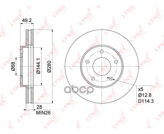 Купить ДИСК ТОРМОЗНОЙ ПЕРЕДНИЙ (280X28) ПОДХОДИТ ДЛЯ NISSAN PRIMERA(P12) 1.6-2.5 02 / X-TRAIL(T30) 2.0-2.5 01 / MAXIMA(A33) 2.0-3.0 00-03 / ALMERA TINO 1.8-2.2D 00 BN-1108