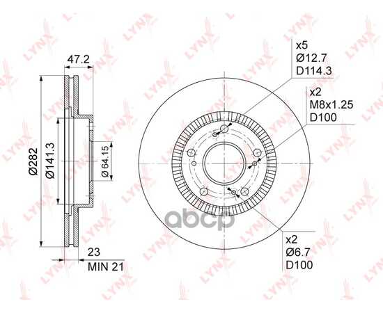 Купить ДИСК ТОРМОЗНОЙ ПЕРЕДНИЙ (282X23) ПОДХОДИТ ДЛЯ HONDA CIVIC VII-IX 1.4-2.2D 01 / CR-V II 2.0-2.4 01-06 / FR-V 1.7-2.2D 04 / STREAM 1.7-2.0 01 BN-1033