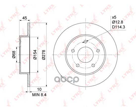 Купить ДИСК ТОРМОЗНОЙ ЗАДНИЙ (278X10) NISSAN PRIMERA(P12) 1.6-2.5 02> / ALMERA LYNXAUTO BN-1101