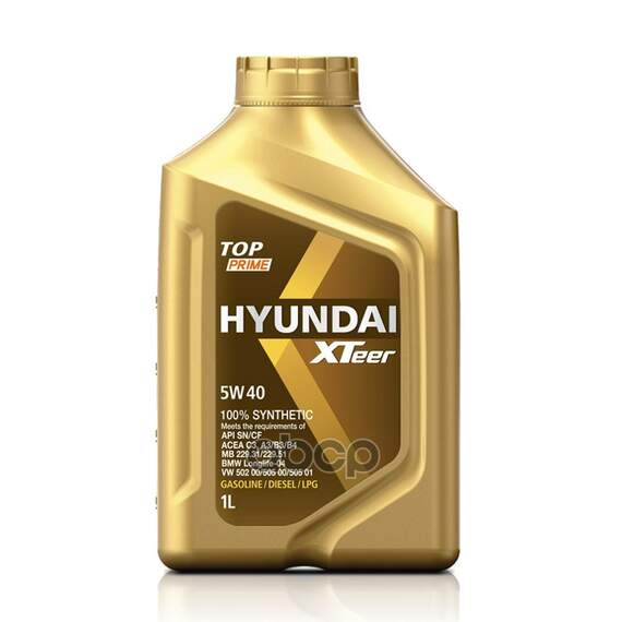 Купить МАСЛО МОТОРНОЕ HYUNDAI XTEER TOP PRIME 5W-40 1Л 1011116