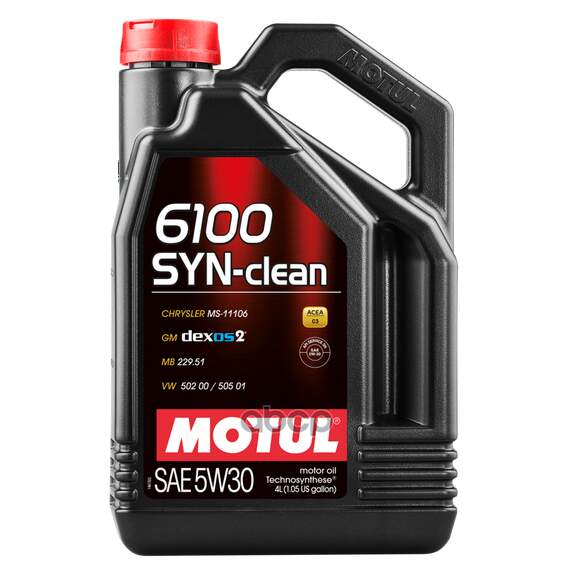 Купить МАСЛО МОТОРНОЕ MOTUL 6100 SYN-CLEAN 5W-30 4 Л 112134