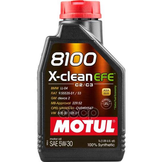 Купить МАСЛО МОТОРНОЕ MOTUL 8100 X-CLEAN EFE 5W-30 СИНТЕТИЧЕСКОЕ 1 Л 111687