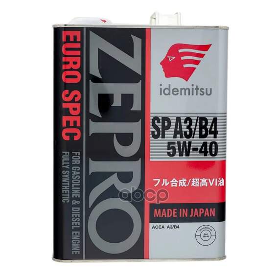 Купить МАСЛО МОТОРНОЕ IDEMITSU ZEPRO EURO SPEC 5W-40 SP A3/B4 4Л (1849-004) 30006041-004