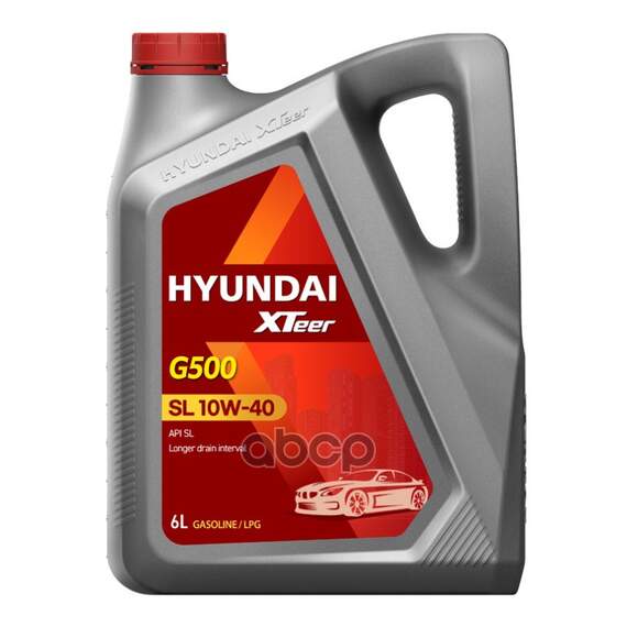 Купить МАСЛО МОТОРНОЕ HYUNDAI XTEER GASOLINE G500 SL 10W-40 6 Л 1061044