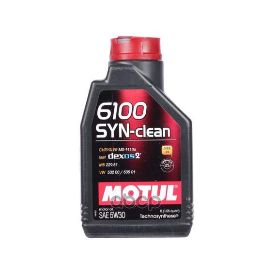Купить МАСЛО МОТОРНОЕ MOTUL 6100 SYN-CLEAN 5W-30 СИНТЕТИЧЕСКОЕ 1 Л 112133