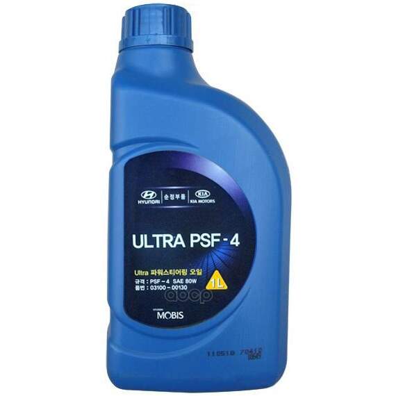 Купить ЖИДКОСТЬ ГИДРОУСИЛИТЕЛЯ HYUNDAI/KIA ULTRA PSF-4 СИНТЕТИЧЕСКОЕ ЗЕЛЕНЫЙ 1 Л 03100-00130