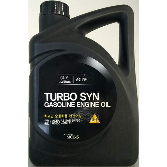 Купить МАСЛО МОТОРНОЕ HYUNDAI/KIA TURBO SYN A5 5W-30 СИНТЕТИЧЕСКОЕ 4 Л 05100-00441