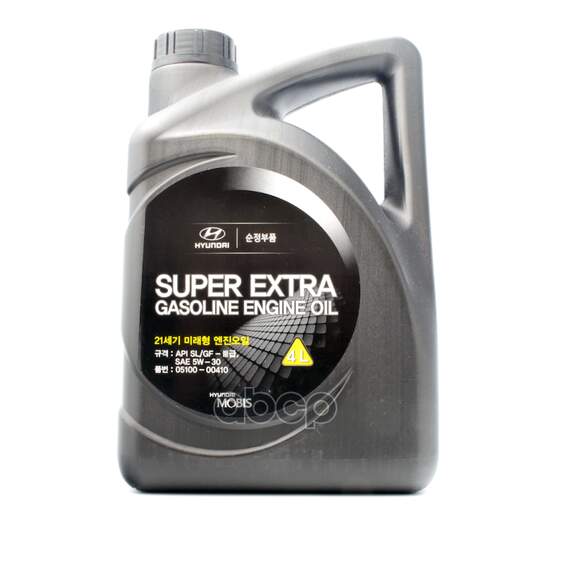 Купить МАСЛО МОТОРНОЕ HYUNDAI/KIA SUPER EXTRA GASOLINE 5W-30 ПОЛУСИНТЕТИЧЕСКОЕ 4 Л 05100-00410
