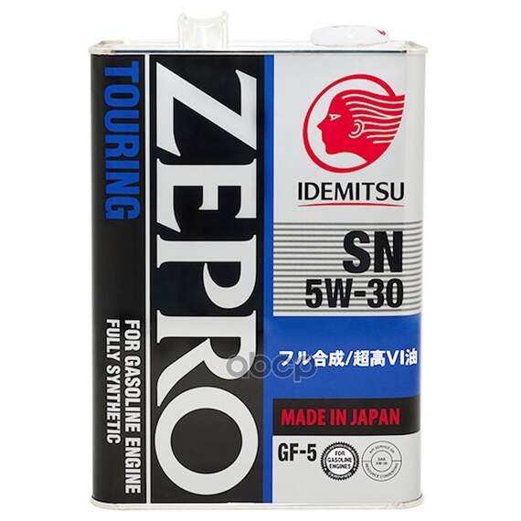 Купить МАСЛО МОТОРНОЕ IDEMITSU ZEPRO TOURING SN/GF-5 5W-30, 4Л (1845-004) 1845-041