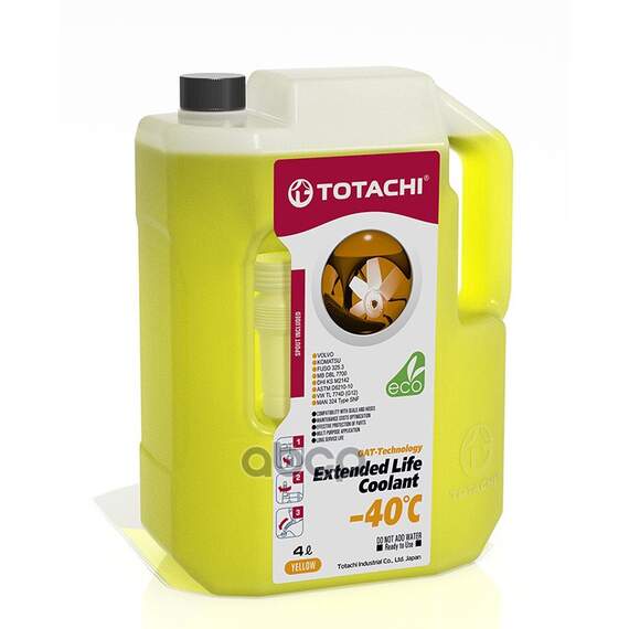 Купить АНТИФРИЗ TOTACHI ELC YELLOW -40C 4Л 43704