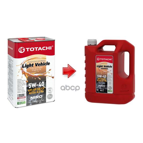 Купить МАСЛО МОТОРНОЕ TOTACHI NIRO LV SYNTHETIC SN/CF 5W-40 СИНТЕТИЧЕСКОЕ 4 Л 19804